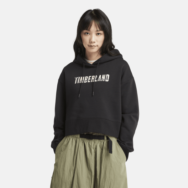 Timberland - Brushed Back Logo Hoodie For Women in Black