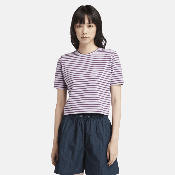 Timberland - Stripe Baby T-Shirt mit Logo für Damen in Violett