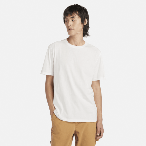 Timberland - T-shirt da Uomo in tessuto in bianco