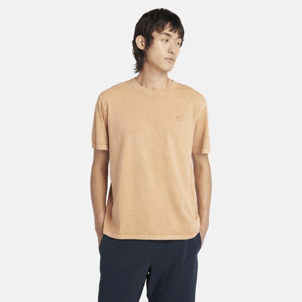 Timberland - T-shirt teint en pièce pour homme en jaune foncé