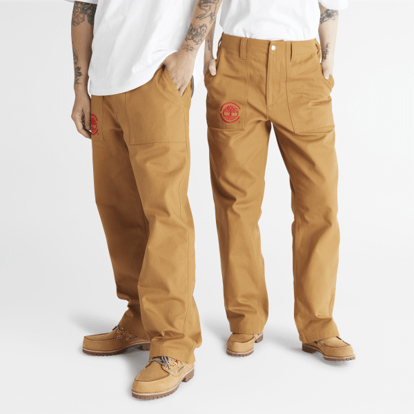 Timberland - Pantaloni Workwear da Uomo CLOT x Timberland Duck Canvas in giallo scuro