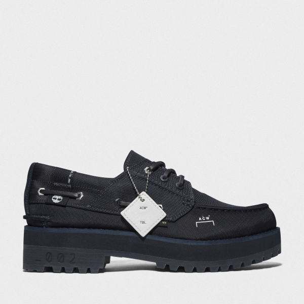 Timberland - Timberland x A-Cold-Wall* 3-Eye Stacked Lug Boat Shoe for Men in Navy