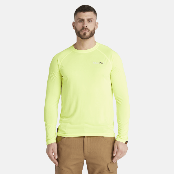 Timberland - T-shirt a Maniche Lunghe Timberland PRO Wicking Good Sport da Uomo in giallo