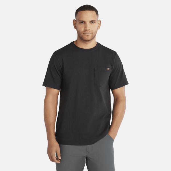 T-shirt Com Bolso Timberland Pro Core Para Homem Em Preto Monocromático Preto