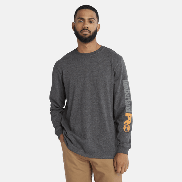 Timberland - T-shirt à logo Timberland PRO Core à manches longues pour homme en gris