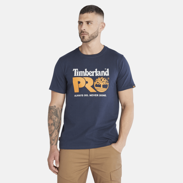 Timberland - T-shirt Timberland PRO Core Logo da Uomo in blu marino