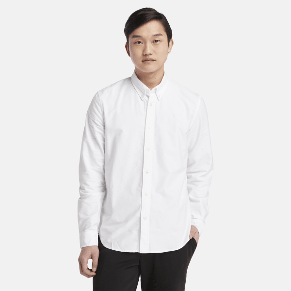 Timberland - Camicia Oxford a Maniche Lunghe da Uomo in bianco