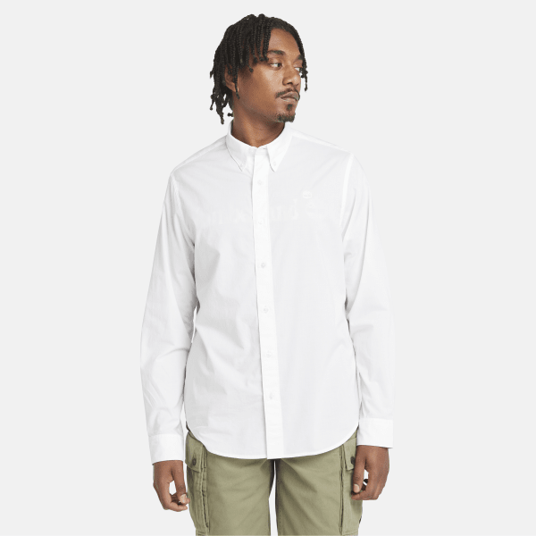 Timberland - Camicia in Popeline da Uomo in bianco