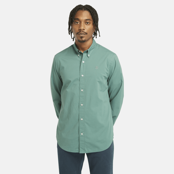 Timberland Camisa De Popelina Para Hombre En Azul Verdoso Azul Verdoso