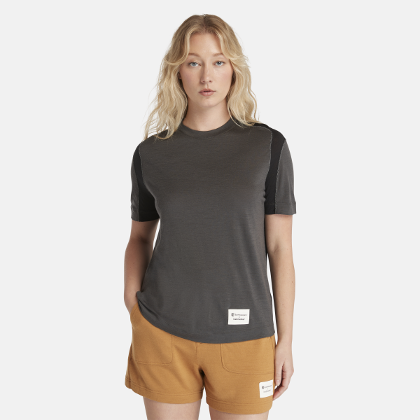 Timberland - T-shirt Timberland x Icebreaker Merino ZoneKnit da Donna in colore grigio scuro
