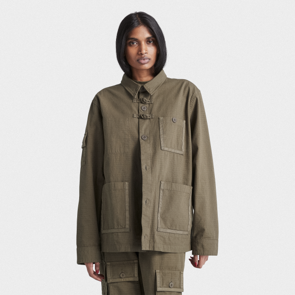 Timberland - Overshirt Timberland x Edison Chen Future73 All Gender in verde scuro