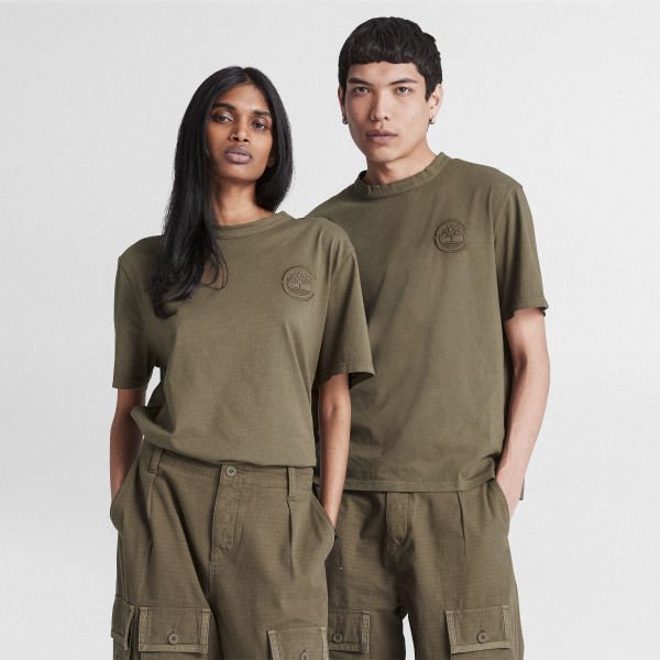 Timberland - T-shirt à manches courtes Future73 Timberland x CLOT unisexe en vert foncé