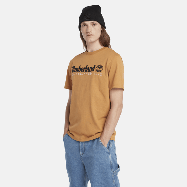 Timberland T-shirt De Manga Curta Com Logótipo Para Homem Em Amarelo Amarelo