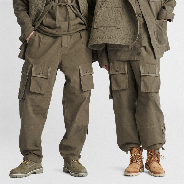Timberland - Pantaloni Cargo Timberland x CLOT Future73 All Gender in verde scuro