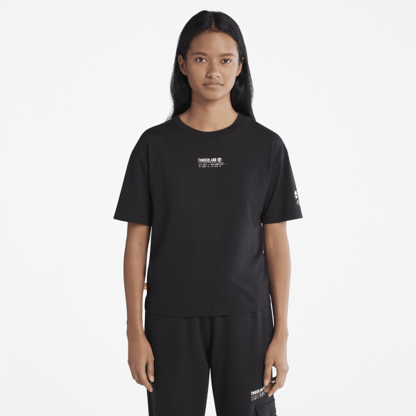 Timberland - T-Shirt con Tecnologia Tencel x Refibra da Donna in colore nero