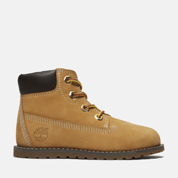 Timberland - Pokey Pine Mid Lace-Up Zip Boot for Toddler in Yellow, Yellow, Size: 9.5