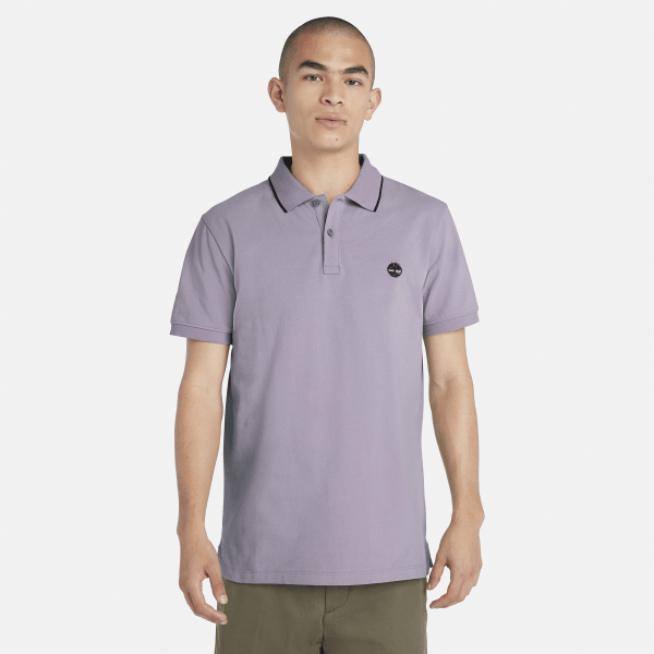 Timberland - Millers River Printed Neck Polo Shirt for Men in Purple
