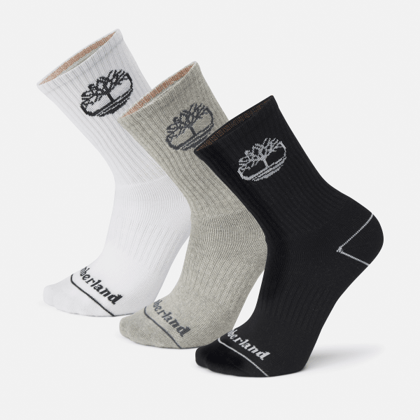 Timberland - All Gender 3 Pack Bowden Crew Socks in Multi-coloured