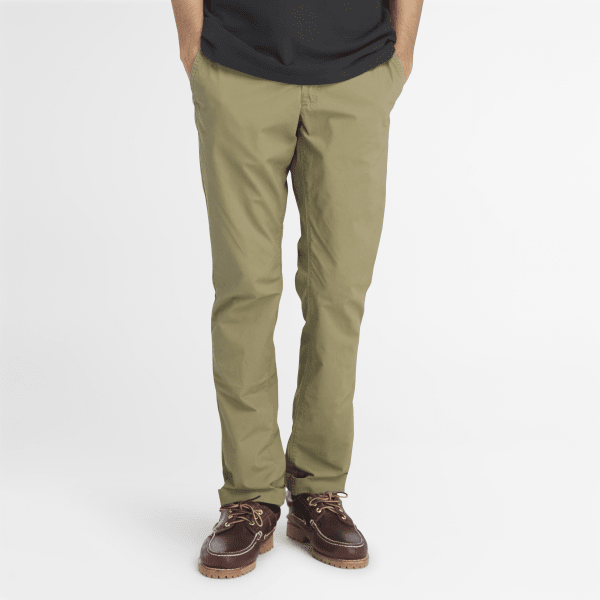 Timberland - Pantaloni Chino in Popeline da Uomo in verde