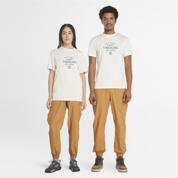 Timberland - T-shirt à motif en blanc