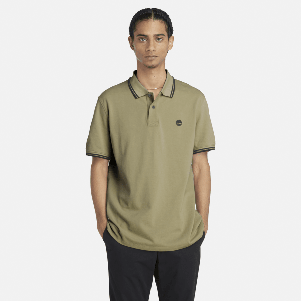 Timberland - Tipped Pique Polo Shirt for Men in Green