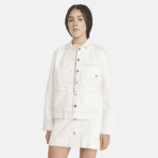 Timberland - Kempshire Denim Chore Jacket With Refibra Technology For Women in White