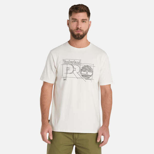Timberland - Camiseta con estampado cianotípico Timberland PRO Innovation para hombre blanco