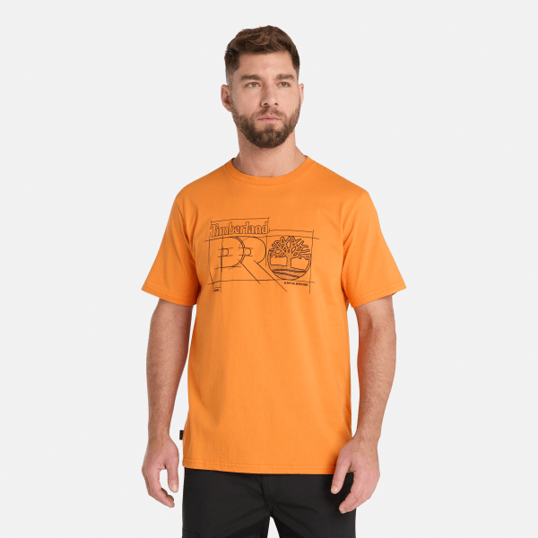 Timberland - Camiseta con estampado cianotípico Timberland PRO Innovation para hombre naranja
