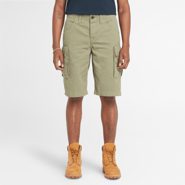 Timberland - Pantalones cortos cargo de sarga para hombre en verde