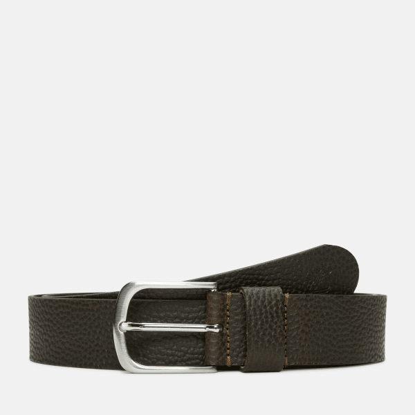 Timberland - Canyon Lake Embossed Leather Belt in Dark Brown