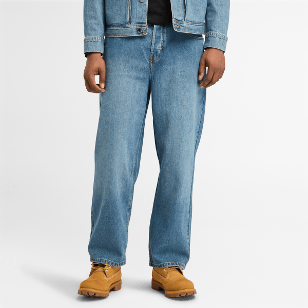 Timberland - Relaxed Denim Trousers With Refibra Technology For Men in Dark Blue