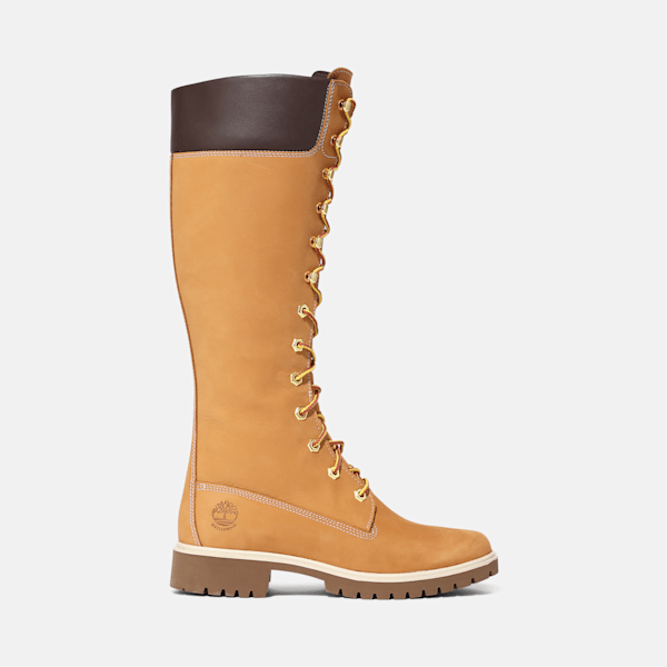 Timberland - Botas impermeables con cordones 14 Inch Timberland Premium para mujer en amarillo