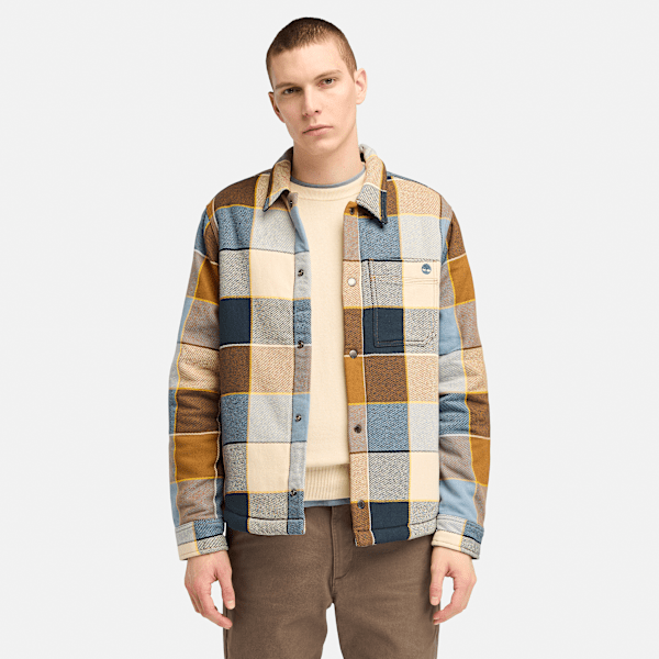 Timberland - Fleece-lined Plaid Overshirt for Men in Yellow/Blue