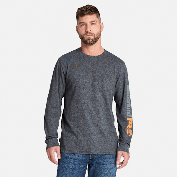 Timberland - Timberland PRO Core Logo Langarm-T-Shirt für Herren in Grau, Mann, Grau, Größe: XXL