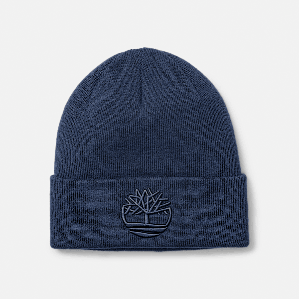 Timberland - 3D Embroidered Beanie in Dark Blue
