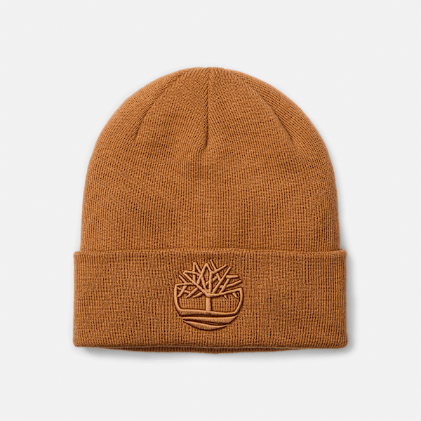 Timberland - Beanie met 3D-borduursel in Geel