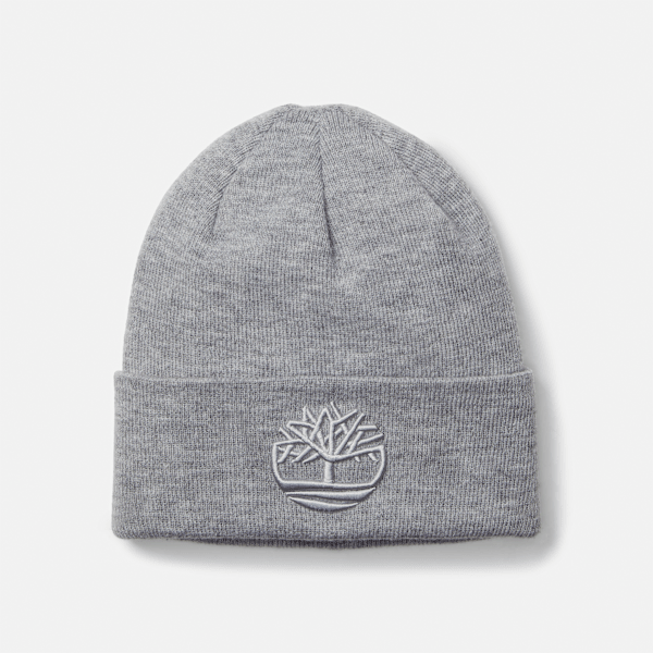 Timberland - 3D Embroidered Beanie in Dark Grey