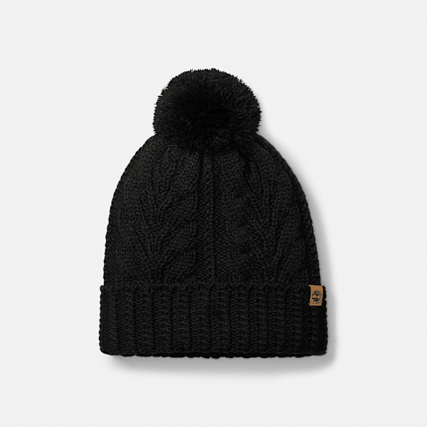 Timberland - Cable Beanie with Pom in Black
