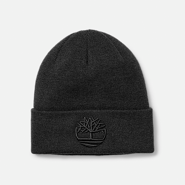 Timberland 3D Embroidered Beanie For Men In Black Black