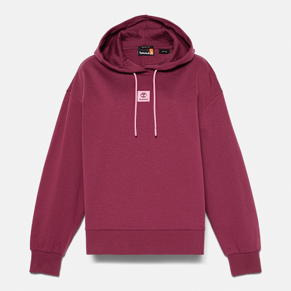 Timberland - Stack Logo Loopback Hoodie for Women in Burgundy