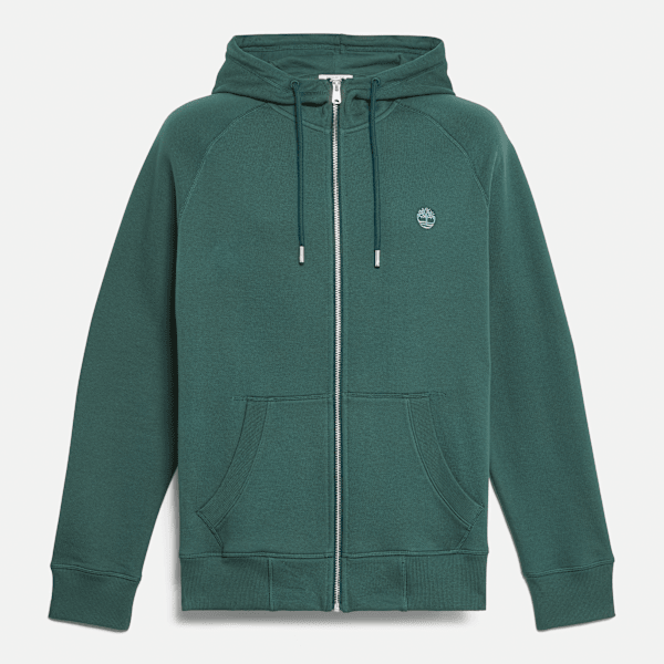 Timberland - Exeter River Brushback Full-Zip Hoodie for Men in Dark Green