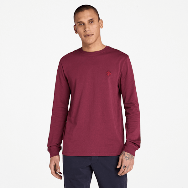 Timberland - Dunstan River T-shirt met lange mouwen voor heren in bordeauxrood