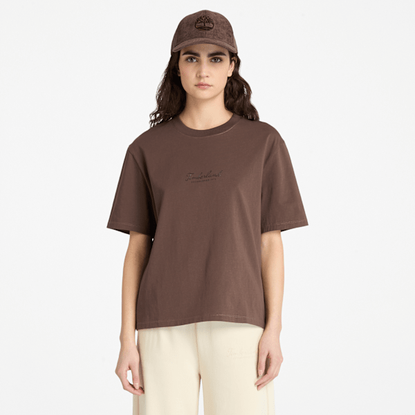 Timberland - Lush Comfort T-shirt met korte mouwen voor dames in bruin