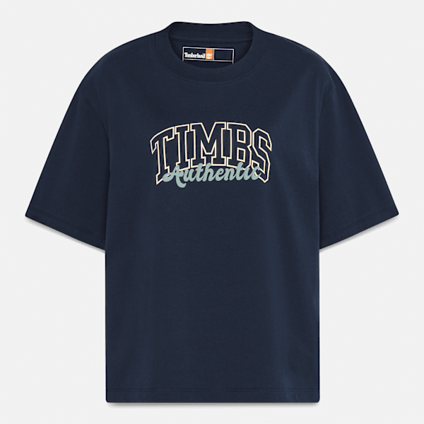 Timberland - Timberland Varsity Graphic Short-Sleeve T-Shirt for Women in Dark Blue