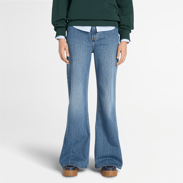 Timberland - Denim Broek met wijde pijpen voor dames in blauw