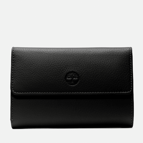 Timberland - Leather Wallet with Snap Flap in Black