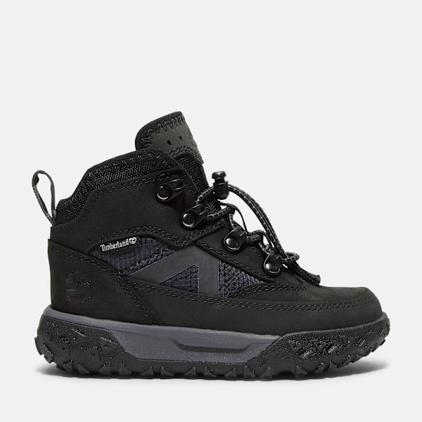 Timberland Greenstride Motion 6 Mid Bungee Waterproof Trainer For Toddler In Black Size 11.5