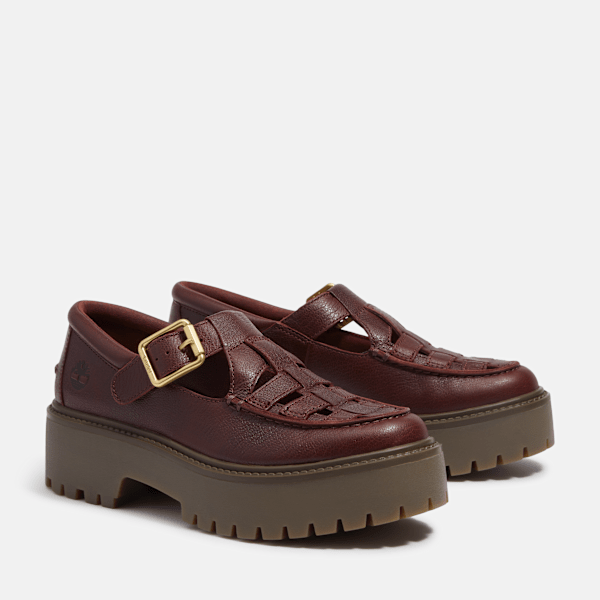 Timberland - Sapato Plataforma com Fivela Stone Street para Mulher em vermelho-escuro
