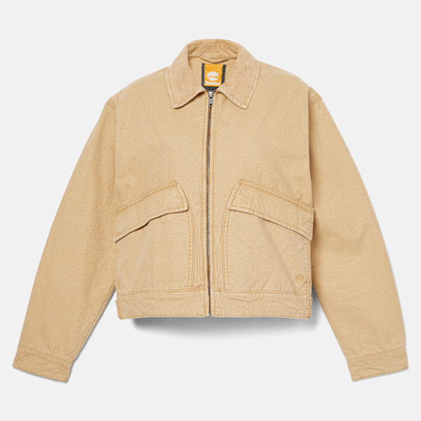 Timberland - Strafford Bomber Washed Canvas Jacket for Women in Yellow