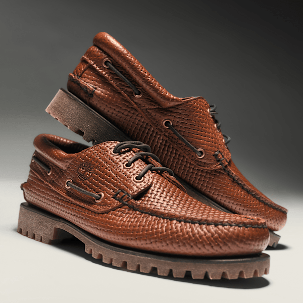 Timberland - Timberland Authentic 3-Eye Lug Handsewn Boat Shoe for Men in Brown